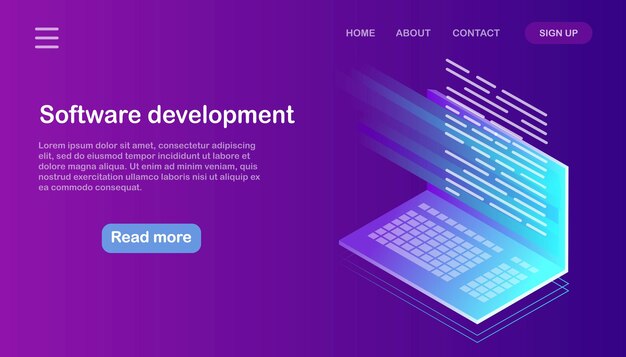 Premium Vector | Software development, programming language, coding