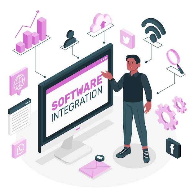 Software integration concept illustration