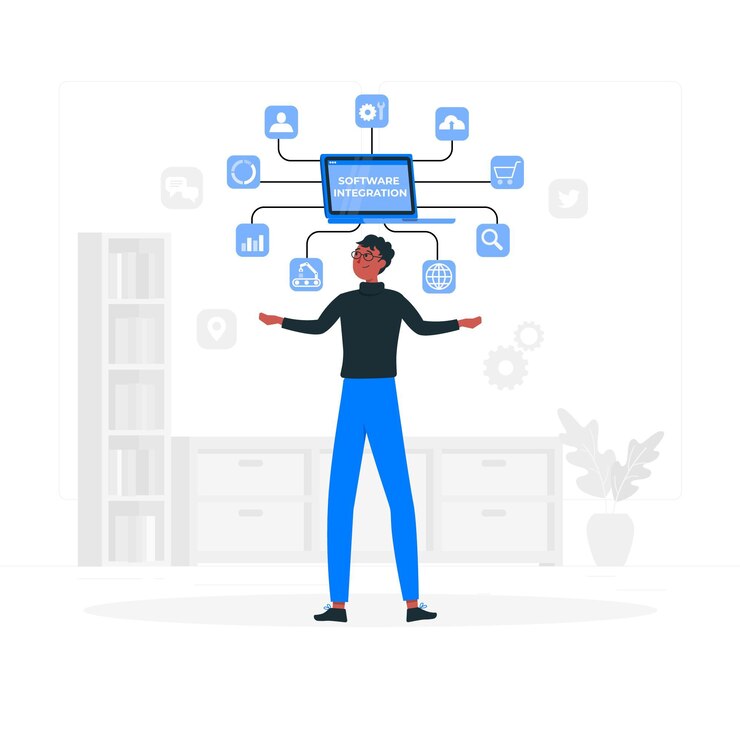 Free Vector software integration concept illustration