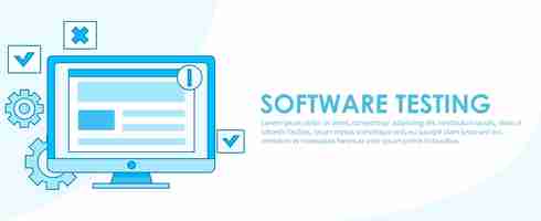 Free vector software testing banner