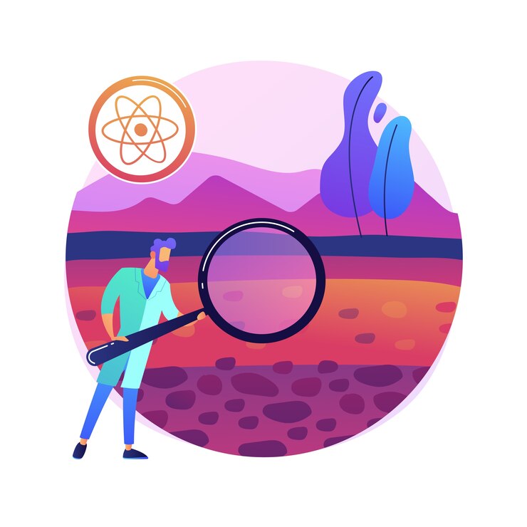 Free Vector soil science abstract concept  illustration. soil biology and chemistry, environmental science, natural resource study, fertility properties, land management, pedology .