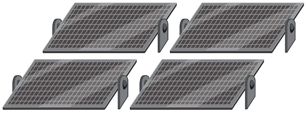 Панели солнечных батарей на белом фоне