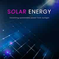 無料ベクター 太陽エネルギー環境テンプレートベクトルクリーンテクノロジーバナー