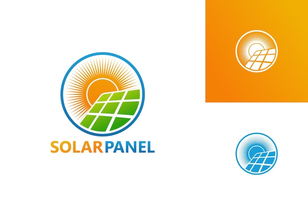 태양 전지 패널 로고 템플릿 디자인 벡터, 상징, 디자인 컨셉, 크리에이 티브 심볼, 아이콘