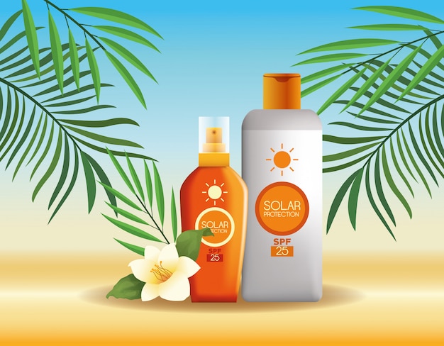 Solar protection bottles products for summer