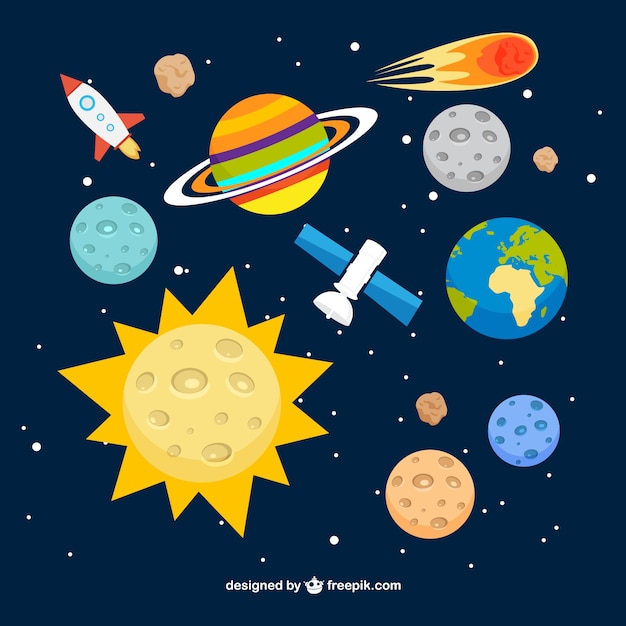 Free vector solar system background