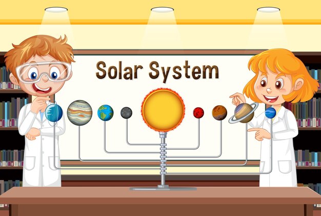 Free vector solar system classroom template