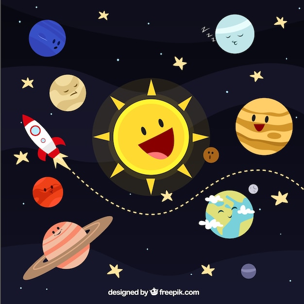 Vettore gratuito illustrazione sistema solare