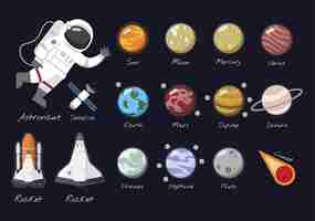 Free vector the solar system vector