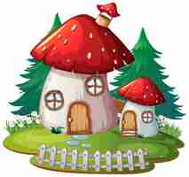 Free vector solated fantasy mushroom house