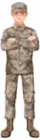 Бесплатное векторное изображение Солдат в униформе мультипликационный персонаж