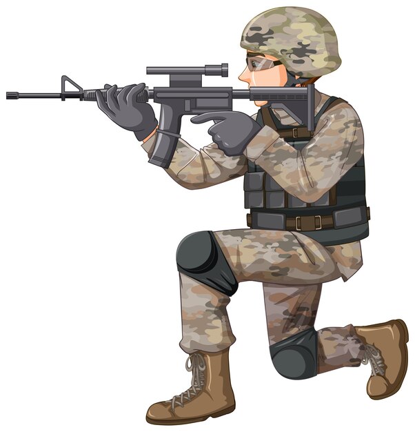 Солдат в униформе мультипликационный персонаж