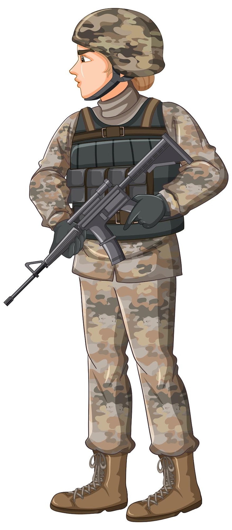 Free Vector soldier in uniform cartoon character