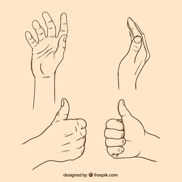 Некоторые жесты языка жестов рисованной