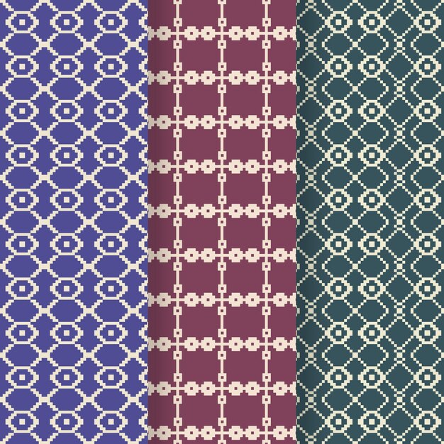 Songket decorative pattern set