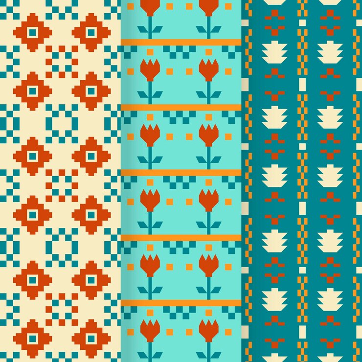 Free Vector songket pattern collection