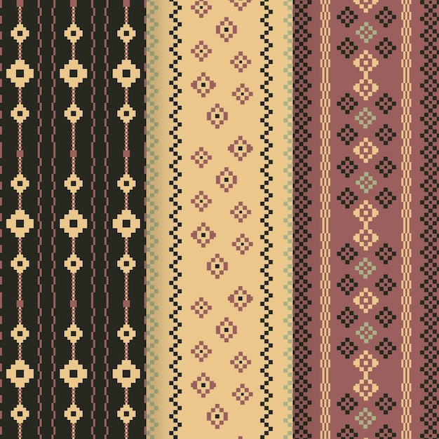 Vettore gratuito collezione di pattern songket