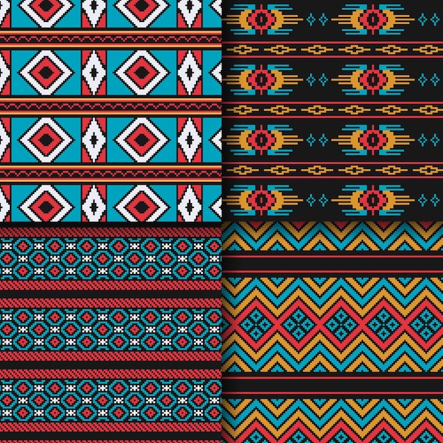 Free vector songket pattern collection