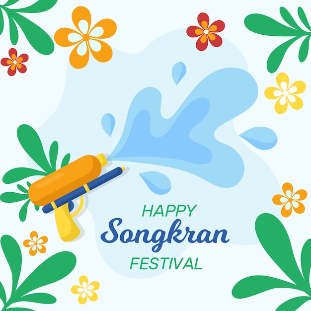 Concetto di songkran in design piatto