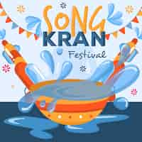 Vettore gratuito concetto di songkran in design piatto