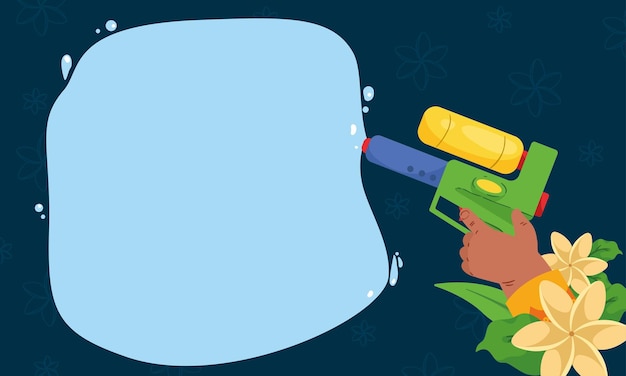 Free vector songkran water gun frame