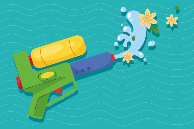 Songkran water gun with flowers