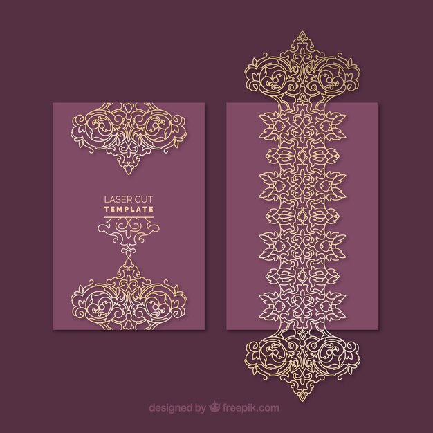 Sophisticated golden and purple ornamental card