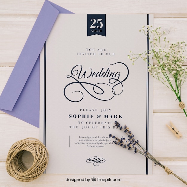 Sophisticated wedding invitation