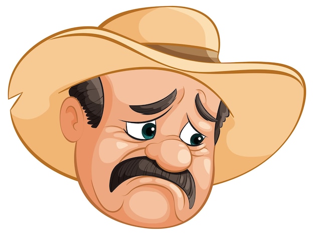 Free vector sorrowful cowboy vector illustration