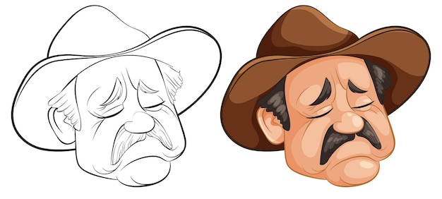 Free vector sorrowful cowboys vector illustration