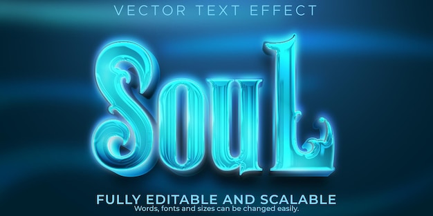 Free vector soul ghost text effect, editable ocean and spirit text style