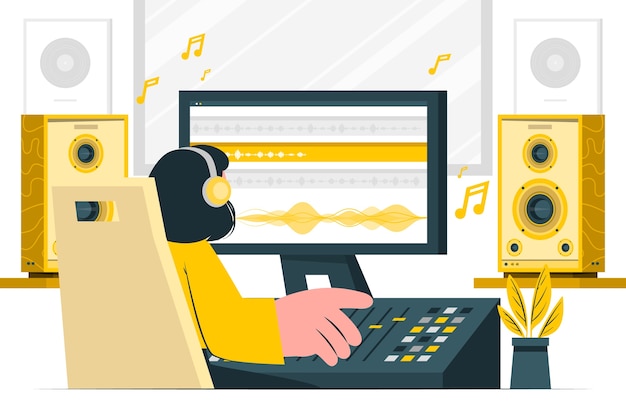 Free vector sound engineer concept illustration