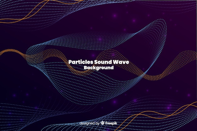 Free vector sound particles wave background