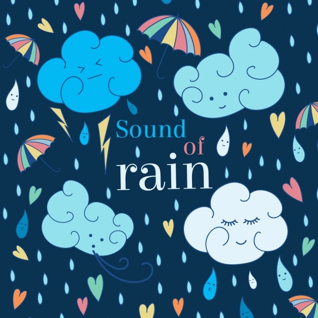 Vettore gratuito sound of sfondo pioggia