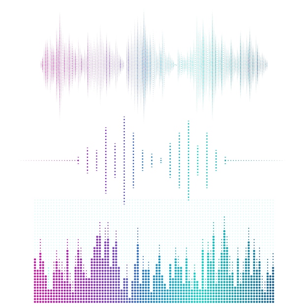 Free vector sound wave equalizer vector design set