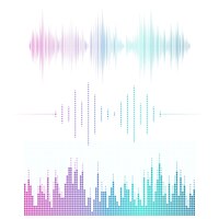 sound wave equalizer vector design set