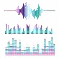 Free vector sound wave equalizer vector design set