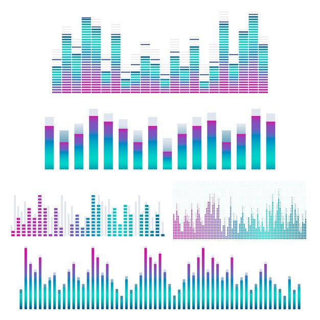 音波イコライザーベクターデザインセット