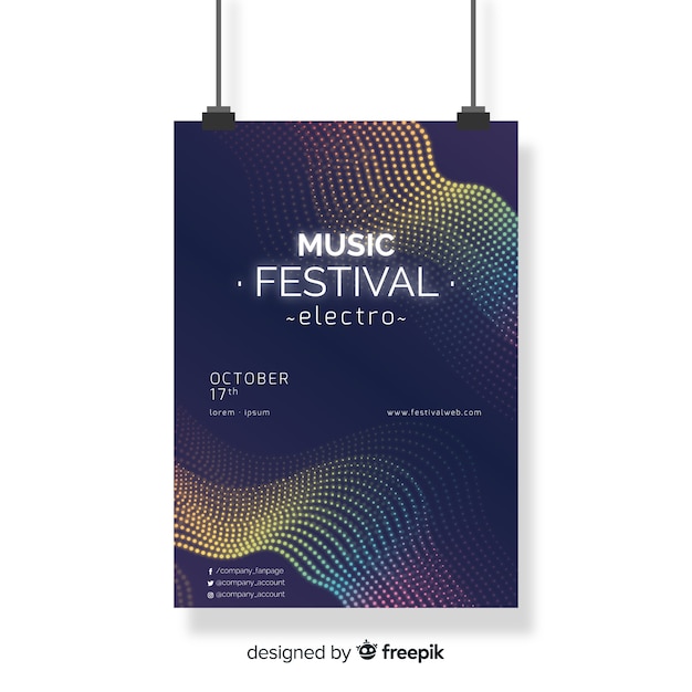 Free vector sound wave music poster template