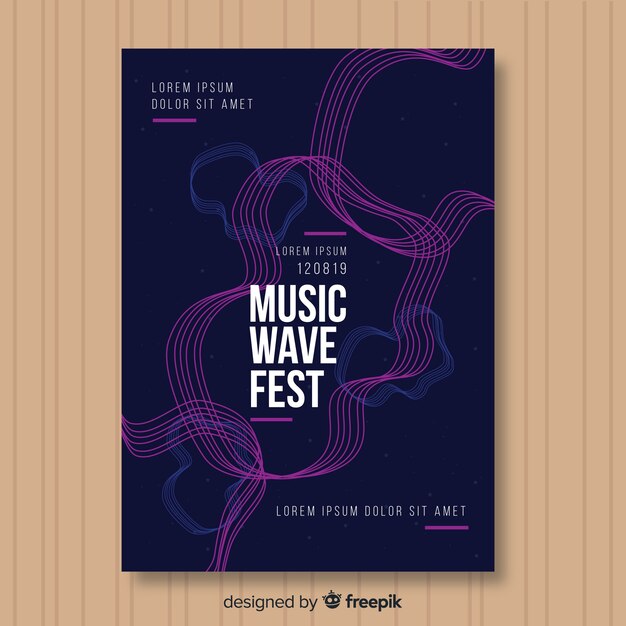 Free vector sound wave music poster template