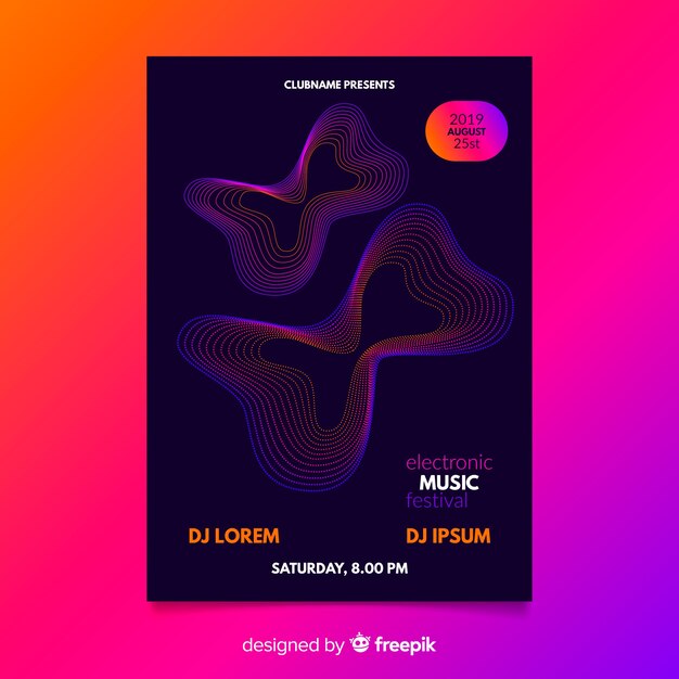Sound wave music poster template