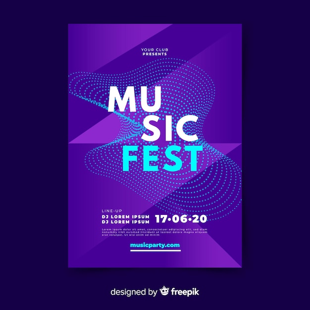 Free vector sound wave music poster template