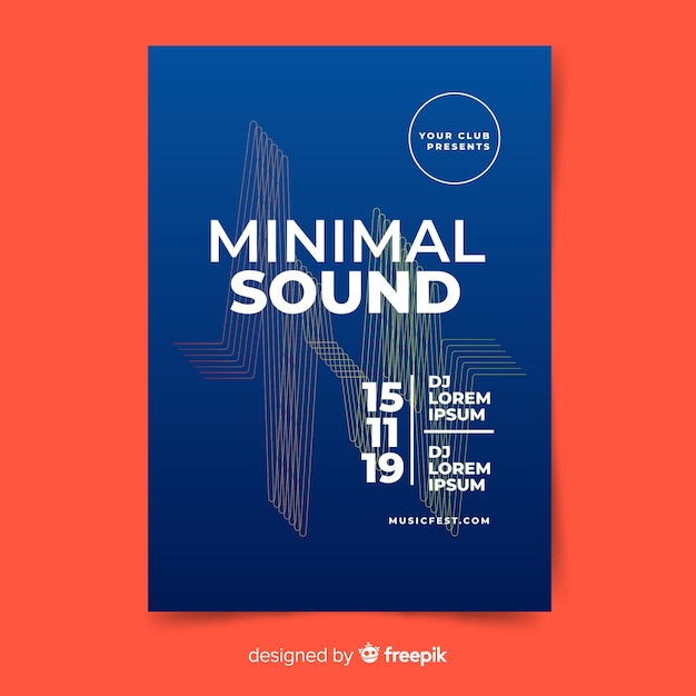 Free vector sound wave music poster template