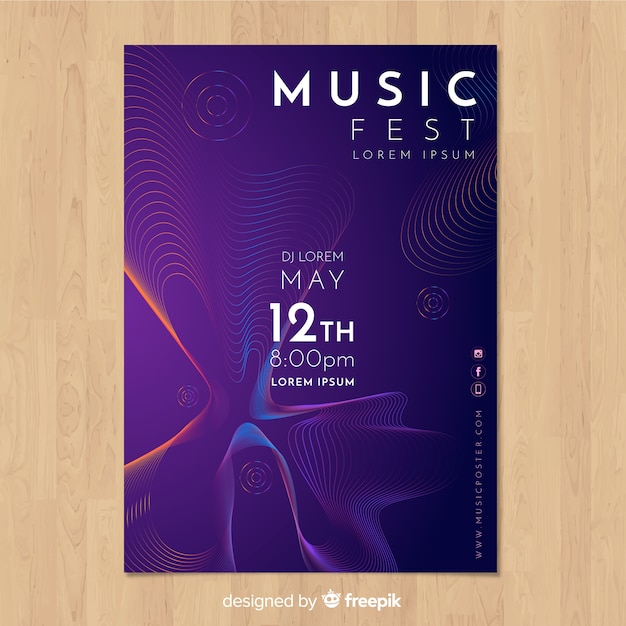 Sound wave music poster template