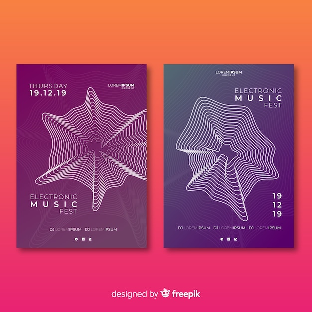 Sound wave music poster template