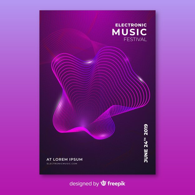 Sound wave music poster template