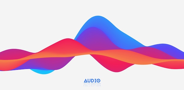 Sound wave visualization. 3D colorful solid waveform.