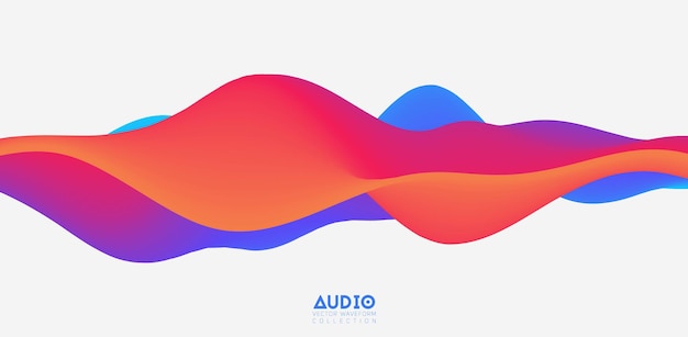 Sound wave visualization. 3D colorful solid waveform.