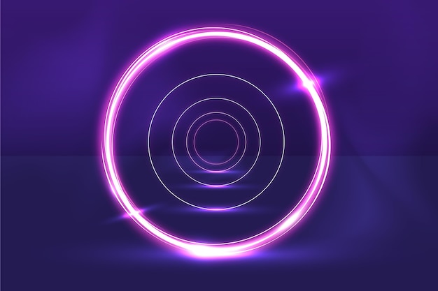 Soundcheck circular abstract neon lights background