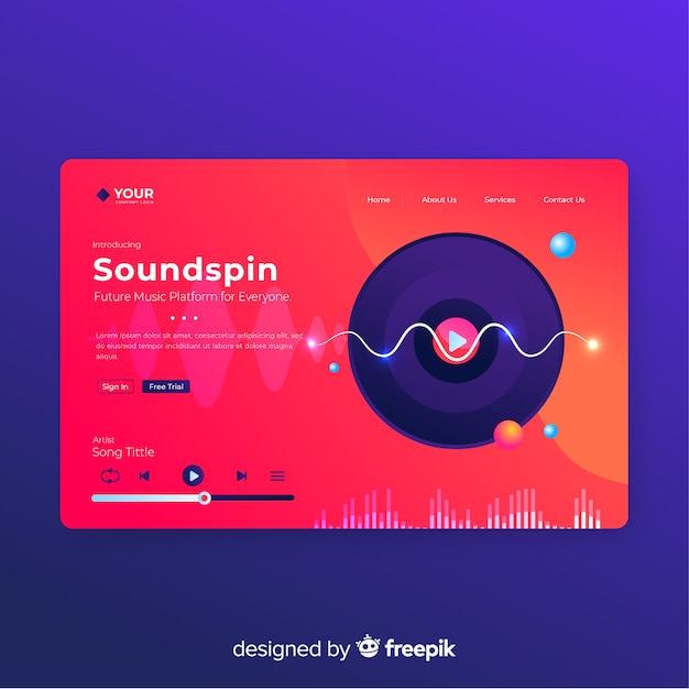 Soundspin Landing Page Template